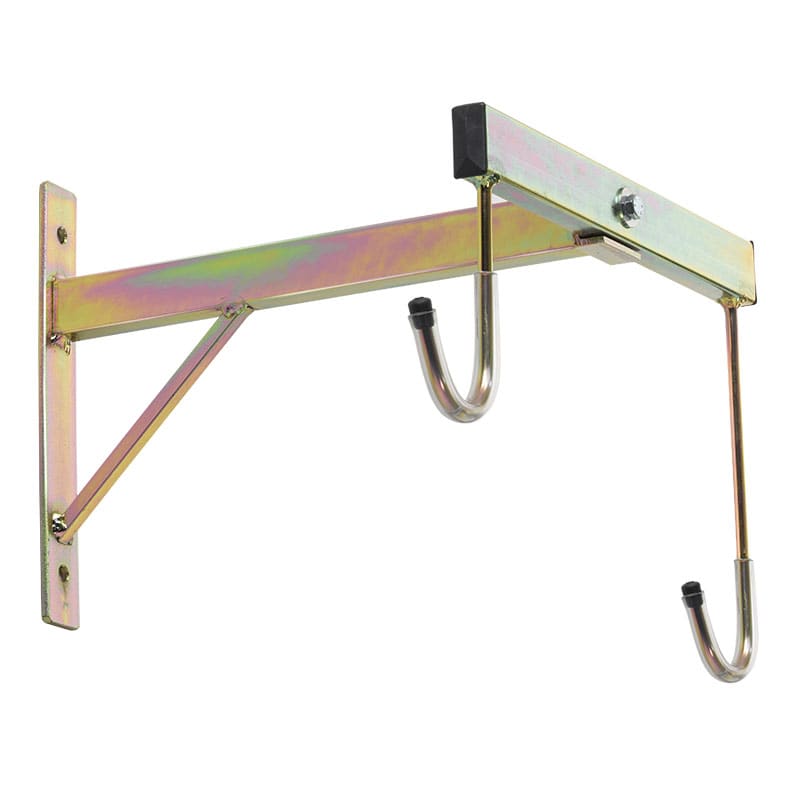 Stojak ścienny 35x37cm z 2 hakami z metalu, brązowy