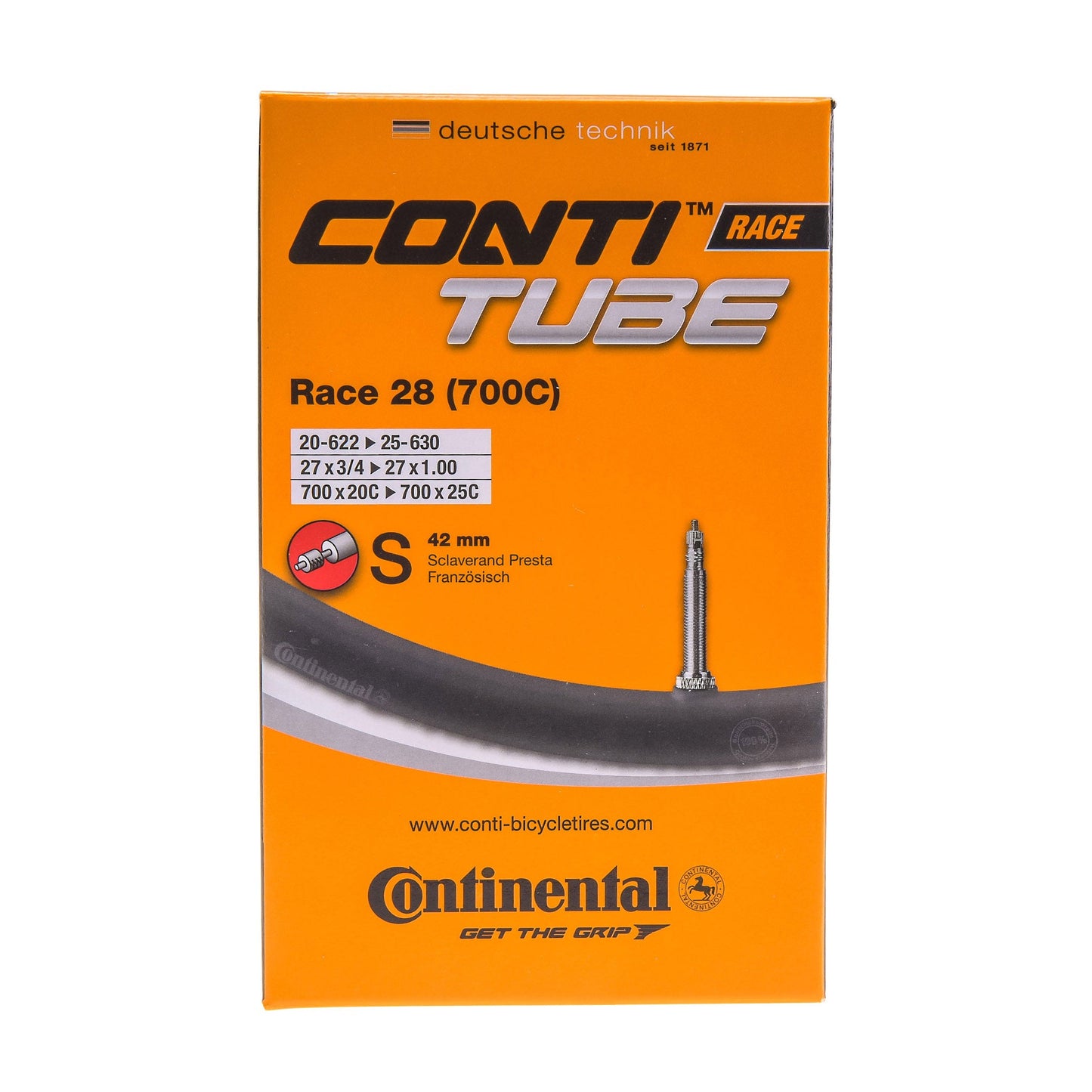 Continental Air Camera Conti Tube Race 700X20/25 Presta 42 mm: n venttiili