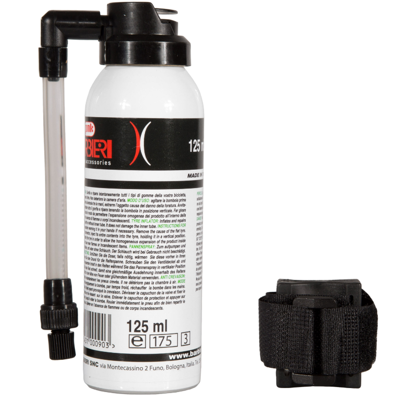 Barbieri 125ml Aufblas- und Reparaturspray mit Anschluss und Klettverschluss