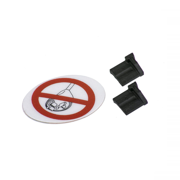 Bosch - Kit tapones ciegos para toma de corriente, 2 tapones ciegos y 1 etiqueta adhesiva para el cierre de las tomas de corriente no utilizadas de la eBike