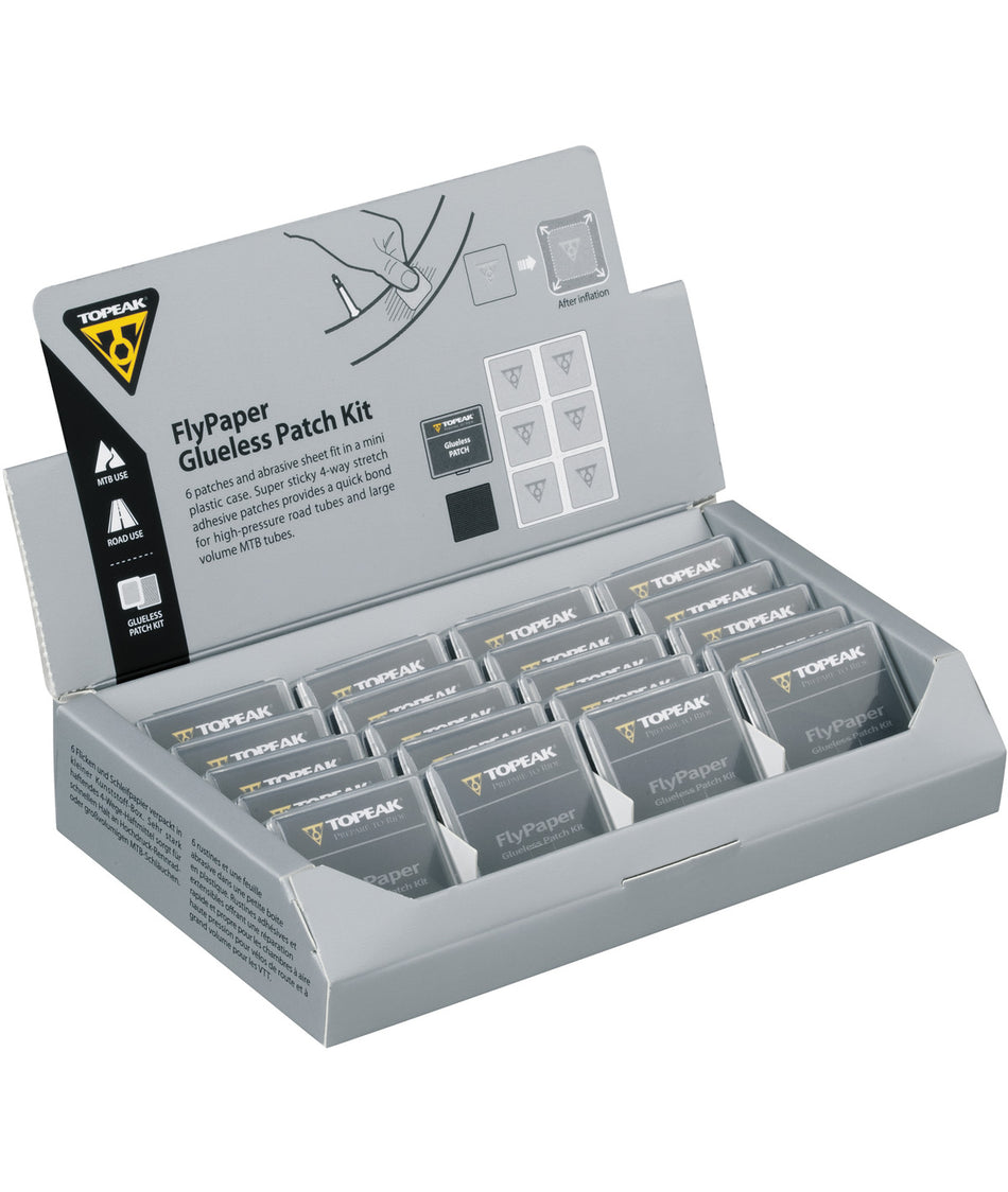 Topeak FLYPAPER GLUELESS PATCH KIT counter display box 20 cases