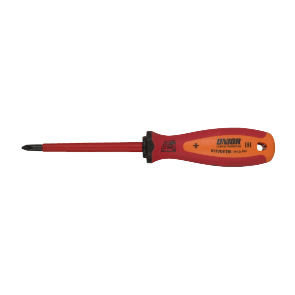 Unior - Kreuzschlitz-Schraubendreher (PH) mit isolierter Klinge VDE TBI 613VDETBI - PH1 x 80 mm