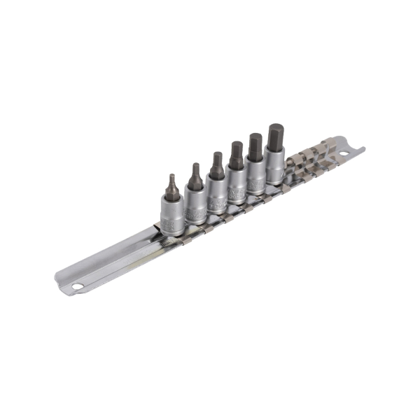 Unior - Sechskant-Bit-Set 187HHXP6 mit 1/4 Stecknuss auf Schiene - 2-7 mm