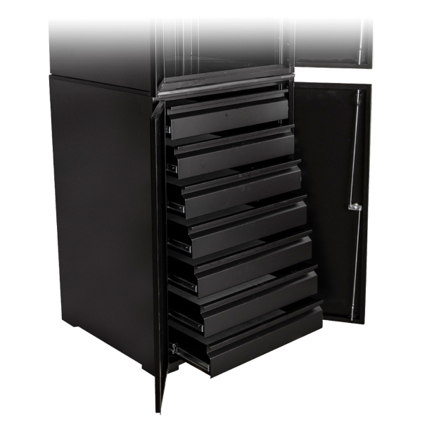 Unior - Low tool cabinet 949.2-BLACK with doors and 7 drawers - Black, height 1.02 m