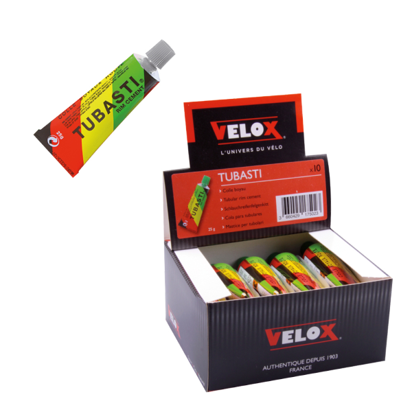 Velox - Boîte d'exposition de 10 tubes de mastic TUBASTI 25gr.