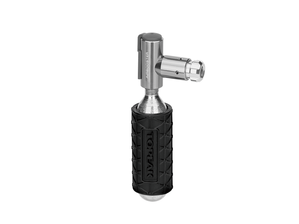 Adapter Topeak CO2 AirBooster + 1x CO2-Kartusche 16g und Silikonschutz