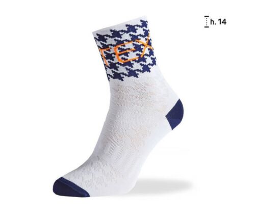 Biotex Piedo de Poule White-Blue-Blue-Orange Socks