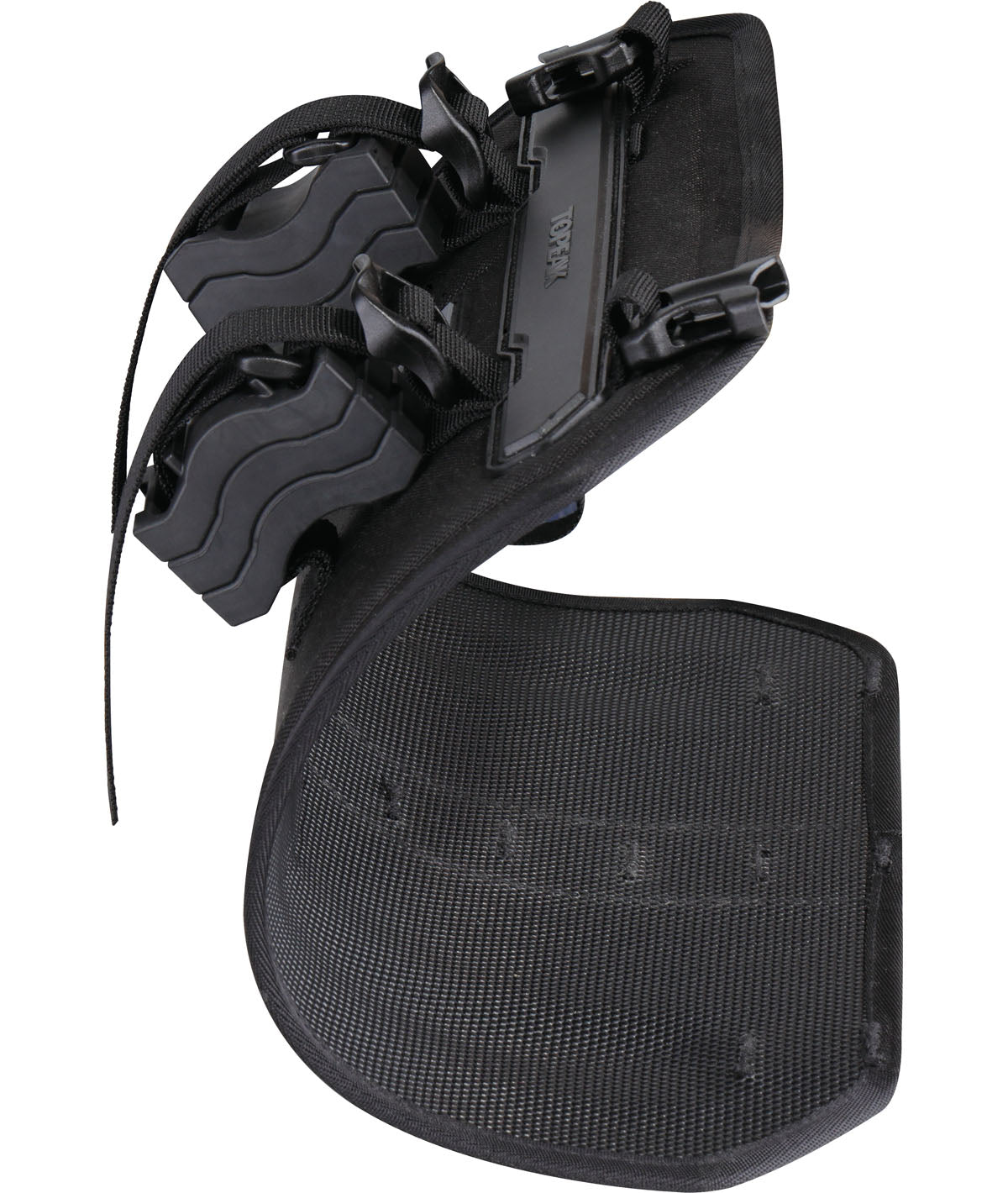 Bag at the Topaak Frontloader 8L Waterproof handlebar with velcro straps and black buckles