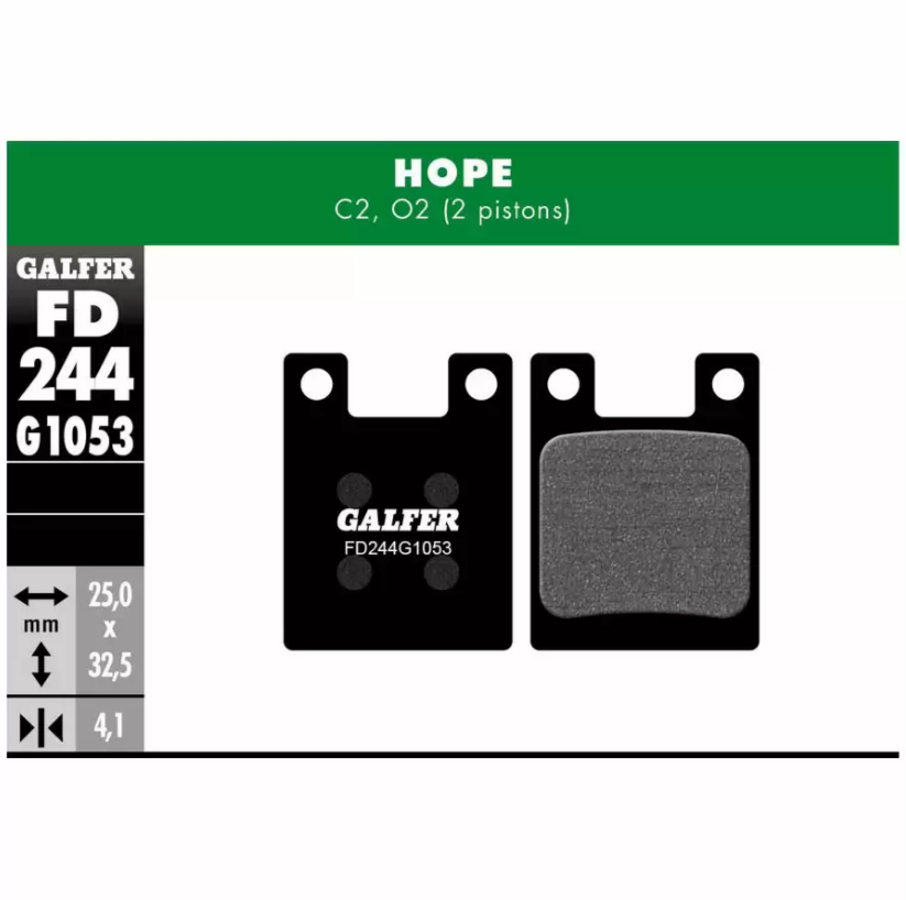 Plaquettes de Frein Galfer FD244G1053 Pour Hop C2,O2-2 Pistons