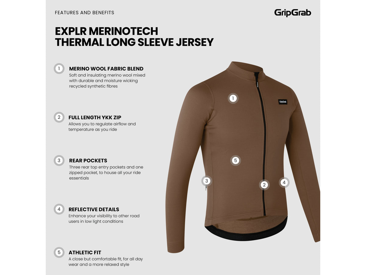 Maglia GripGrab Explr Merinotech Termica Maniche Lunghe Uomo - foto 7