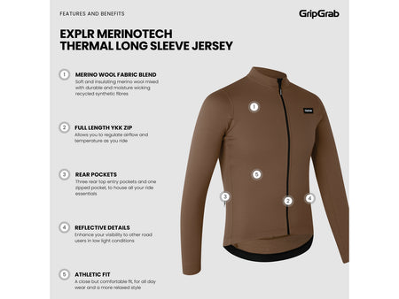 Maglia GripGrab Explr Merinotech Termica Maniche Lunghe Uomo - foto 7