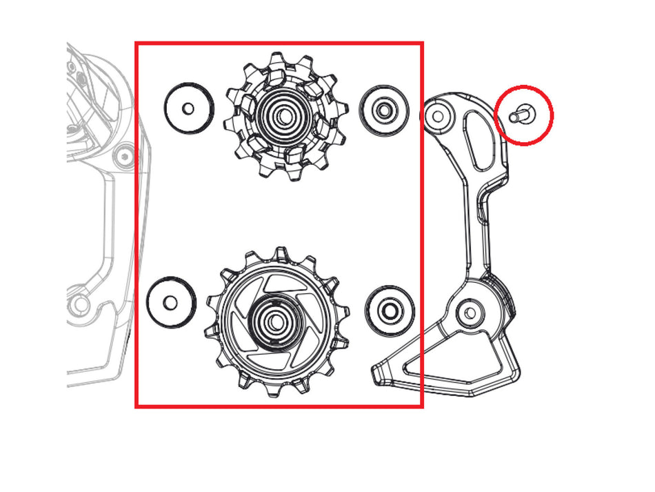 Kit pulegge cambio SRAM Rival AXS E1