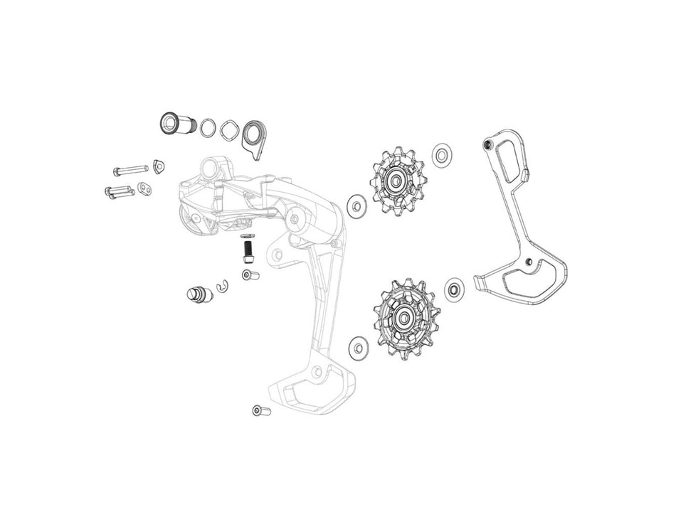 Gabbia e pulegge cambio posteriore SRAM Force22/Rival22