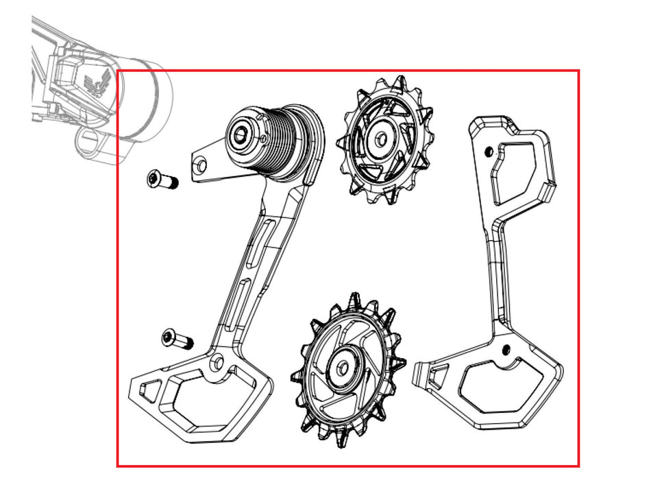 Kit gabbia cambio posteriore SRAM XX T-Type Eagle AXS