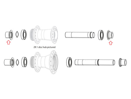 Set terminali asse anteriore Zipp ZR1 freno a disco 12x100