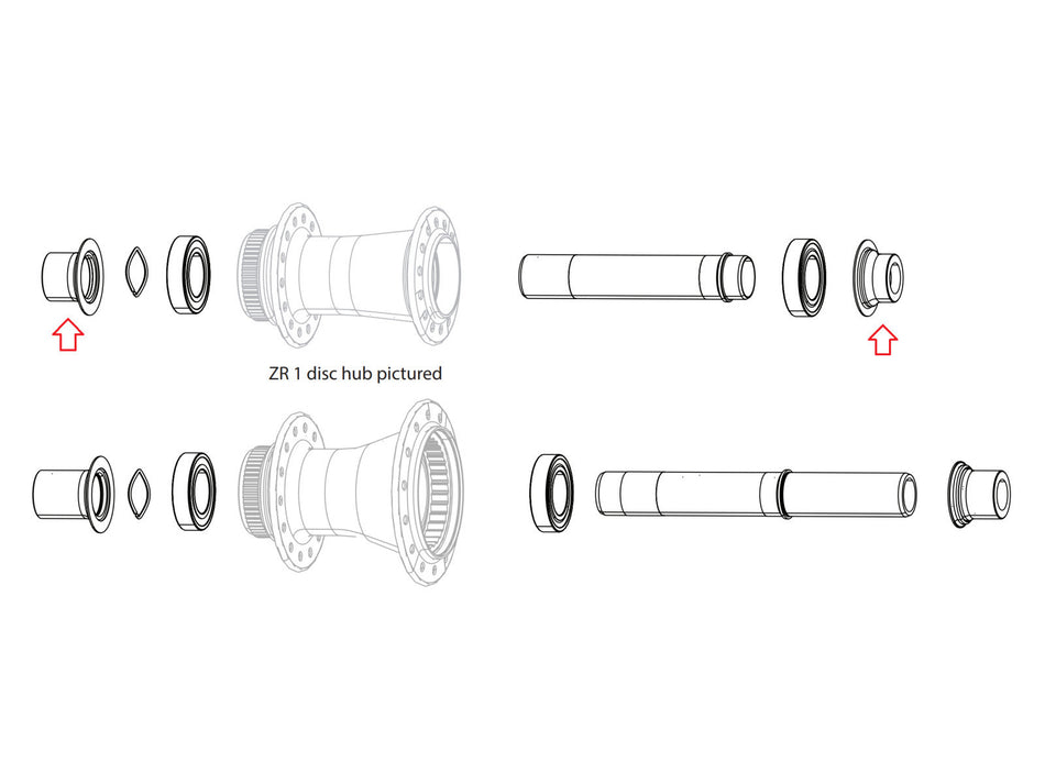 Set terminali asse anteriore Zipp ZR1 freno a disco 12x100