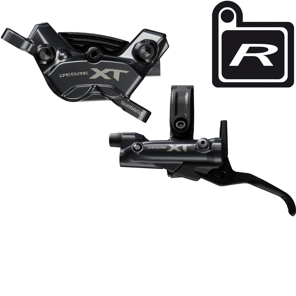 Impianto freno a disco Shimano XT sinistro anteriore 4 pistoncini