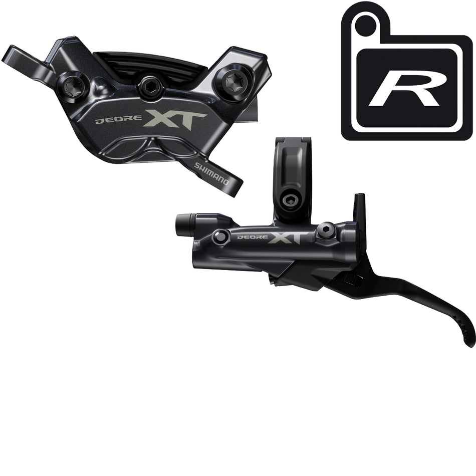 Impianto freno a disco Shimano XT sinistro anteriore 4 pistoncini