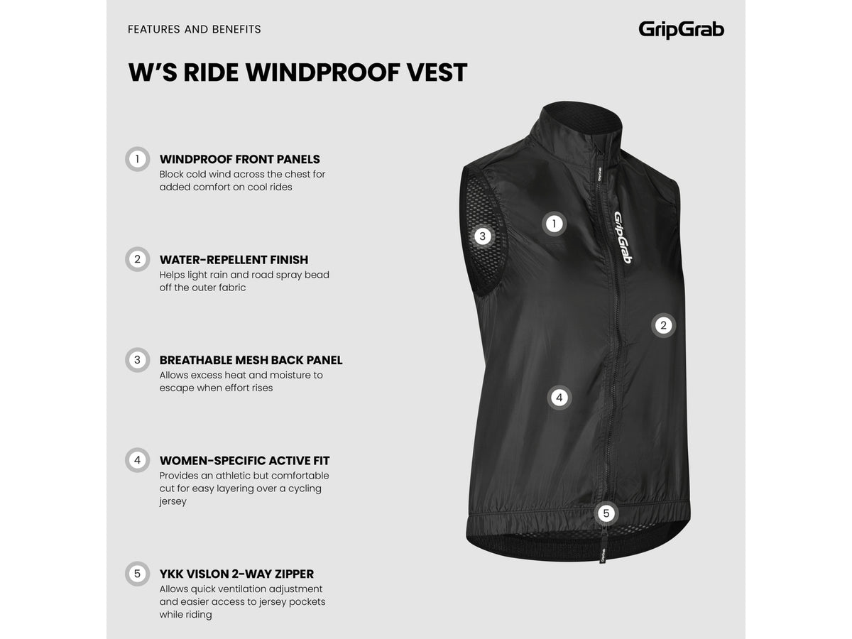 Gilet antivento da donna GripGrab Ride - foto 3