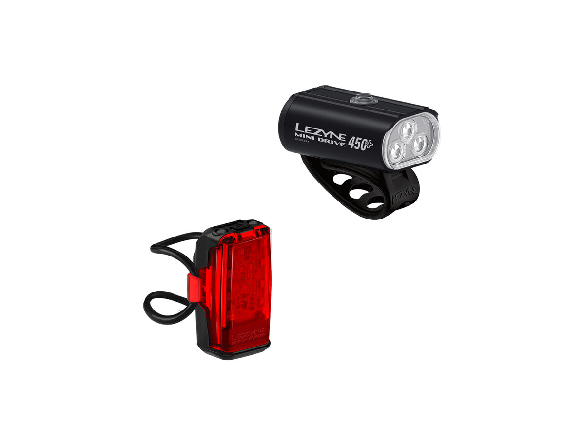 Set luci bici Lezyne Mini Drive 450+ e KTV Drive Pro+